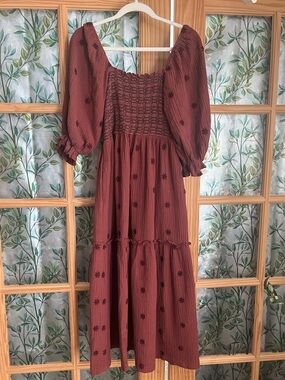 ABYOVRT Women Floral Embroidered Maxi Dress